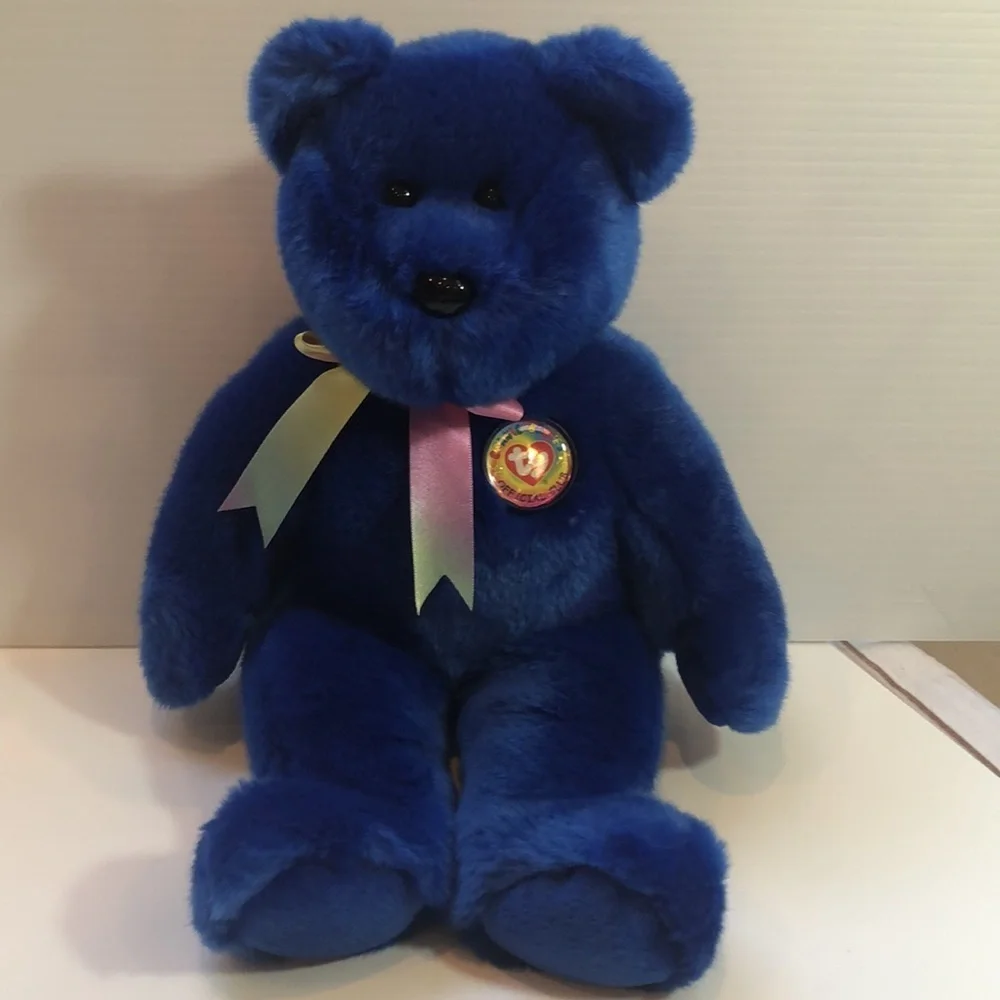 TY Beanie Buddy Clubby the Royal Blue TY Club Bear 14” 90’s Y2K Collectible NWOT